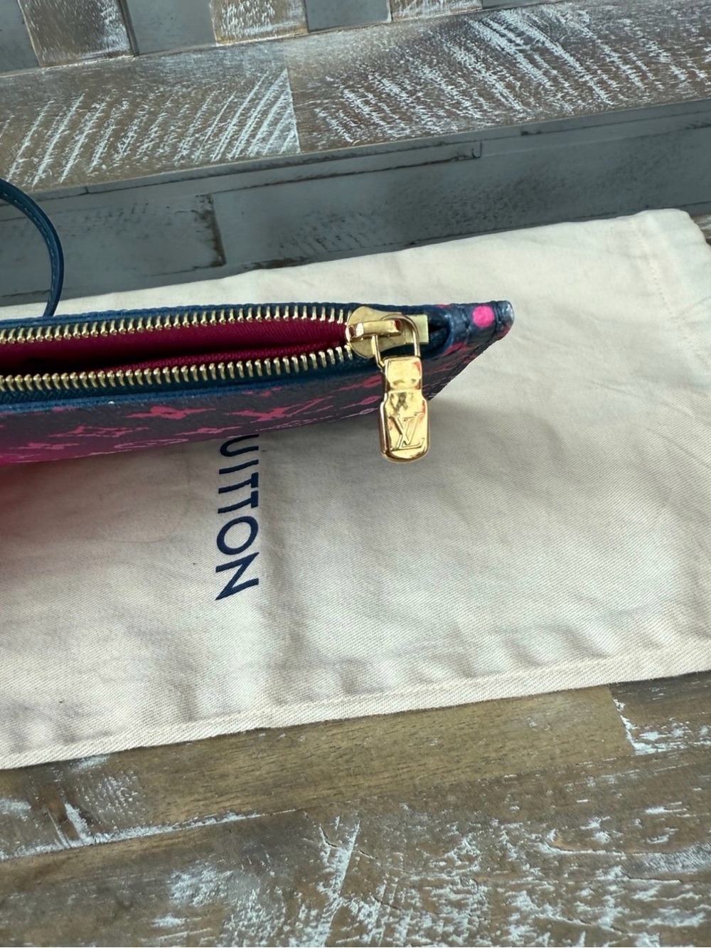 Louis Vuitton Monogram Midnight Fuschia Pouchette Wristlet from Neverfull MM - Picture 6 of 10